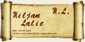 Miljan Lalić vizit kartica